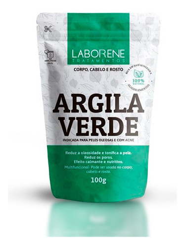 Sachê De Argila Em Pó Verde Laborene 100g