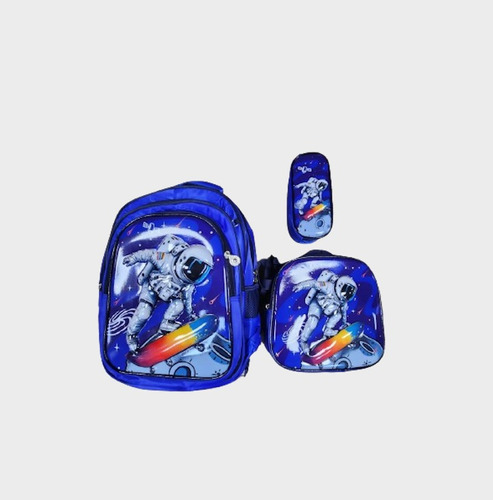 Mochila Escolar + Lonchera + Estuche , Vuelta A Clases Estil