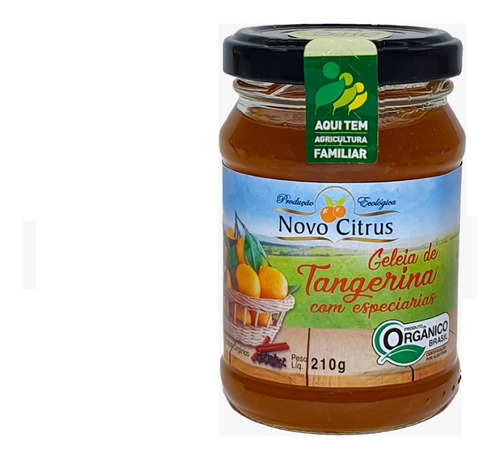 Geléia De Tangerina Especiarias Orgânica Novo Citrus 210g