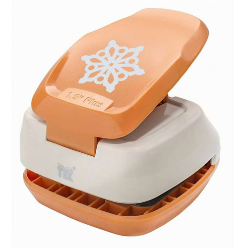 Furador Scrapbook Complexo Embossed Snowflake Floco De Neve Cor Laranja-branco