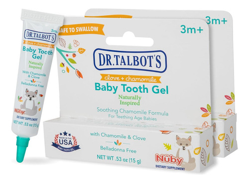  Gel Para Dientes De Bebé Dr. Talbot's Para Dolor De Encías, Fragancia Sin Fragancia