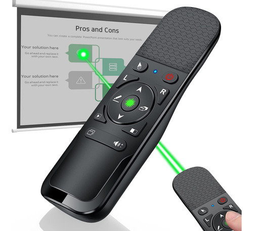 Control De Mouse Con Clicker De Presentación Con Luz Verde P