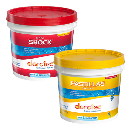Pastilla De Cloro Clorotec  + Cloro Granulado Shock 4 Kg  