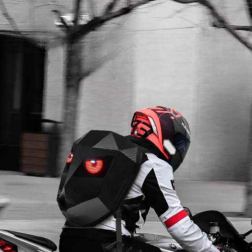 Mochila Com Bluetooth Olhos Led Inteligente Motoqueiro
