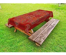 Comprar Ambesonne Mantel Rojo Mantel Al Aire Libre Diseño Persa Mar
