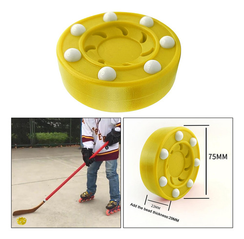5 Disco De Hockey Sobre Ruedas De Los 7.5x2.5cm Amarillo