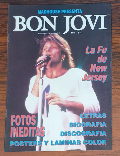 Madhouse Presenta Especial Bon Jovi. Nov. 1993 Poster Doble