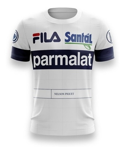 Camiseta Piquet Brabham Parmalat Poliéster Lu.012