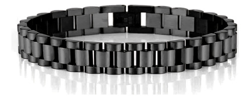 Pulsera Rolex Negra 1 Cm Acero Inoxidable 