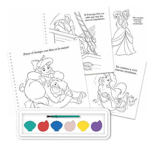 Libro Para Colorear Cuentos Y Acuarelas La Sirenita