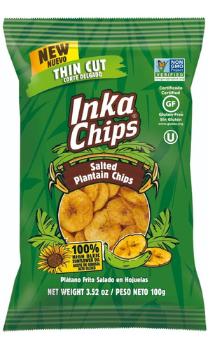 Platano Salado Frito Inka Chips - Caja X 12 Unidades
