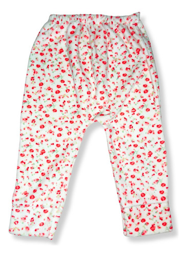Calza Pantalón Bebé Plush Con Flores