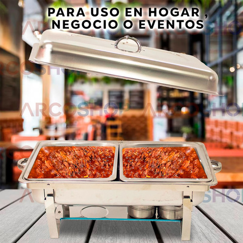 Bufetera Chafer Plegable Acero Inoxidable 11l 2 Espacios