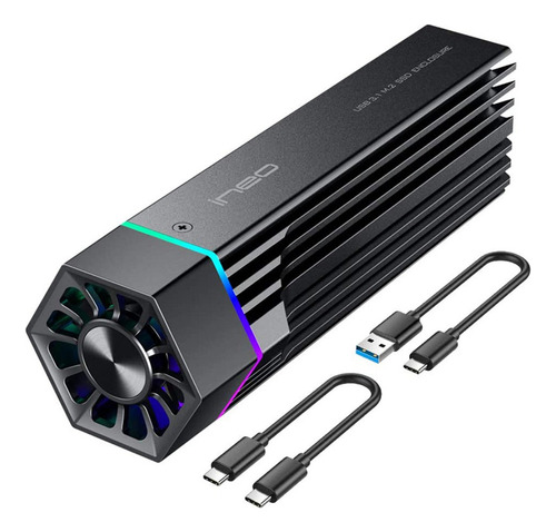 Carcasa Ssd Ineo Rgb M.2 Nvme Pci-e A Usb3.1 Gen2 -c Jms5
