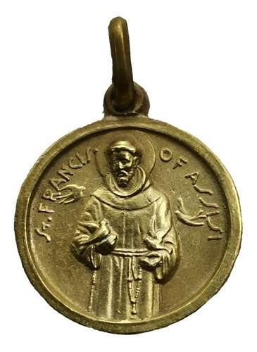 Medalla Oro 18k San Francisco De Asis #1175 Bautizo Comunión