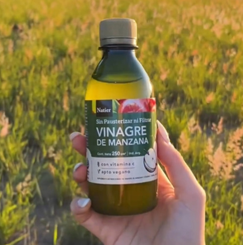 Vinagre De Manzana Bebible Natier X 250 Ml Sabor Neutro