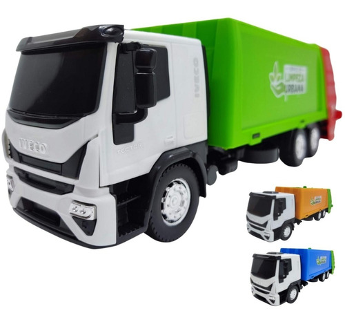 Miniatura Caminhão Do Lixo Iveco Reciclagem Lixeiro Ref: 342