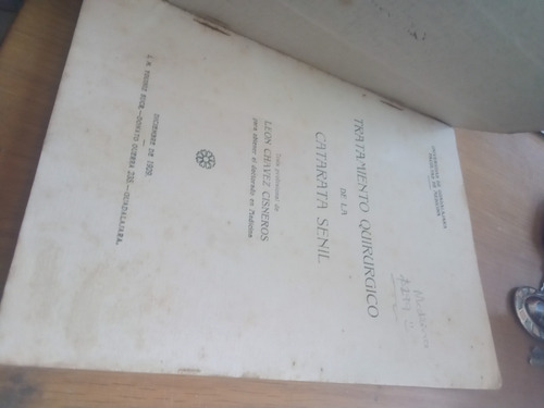 Tratamiento Quirurgico De La Catarata Senil - Leon Chavez C. (Usado)