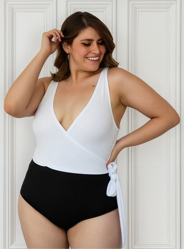 Traje De Baño Completo Mujer Talla Extra, Modelo 7501 (blanc