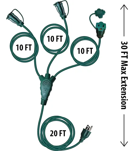 ~? 3 Dirección 50 Pies Cable De Extensión 1 A 3 Splitter Mul