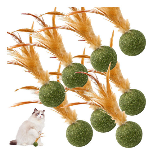 10pcs Bola De Plumas De Gato De Mascota Toyo Masticación U