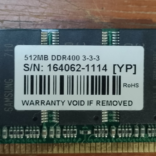 Memoria Ram 512 Mb Para Pc (ddr 400) (Usado)