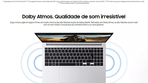 Notebook Samsung Galaxy Book4 Intel® Core™ i5-1335U (1.3 Ghz, até 4.6GHz, 12 MB L3 Cache), Windows 11 Home, 8GB, 512GB SSD, Iris Xe, 15.6'' Full HD LED, 1.55kg - Excelente (Recondicionado)