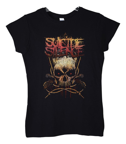 Polera Mujer Suicide Silence Skull Rock Abominatron