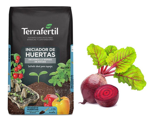 Sustrato Huertas Terrafertil 10lts Con Semillas De Remolacha