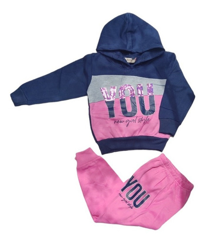 Conjunto Infantil Deportivo Pants Sudadera Niña 