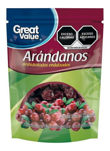 Arándanos Great Value Deshidratados Endulzados 170 G