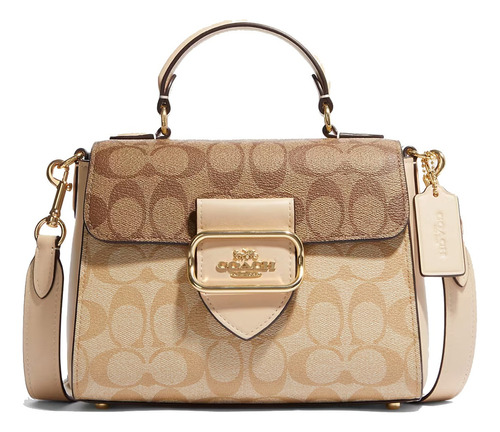 Bolsa Coach Original Morgan Top Handle Satchel Gold Correa Color Caqui