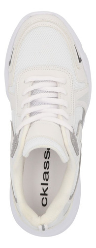 Tenis Mujer Casual Piso Blanco Agujetas 207-69