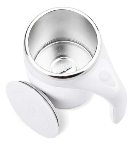 Taza Térmica Inteligente 380ml Con Agitación Automática Blanco Multifuncional