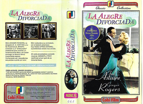 La Alegre Divorciada Vhs Fred Astaire Ginger Rogers Nuevo