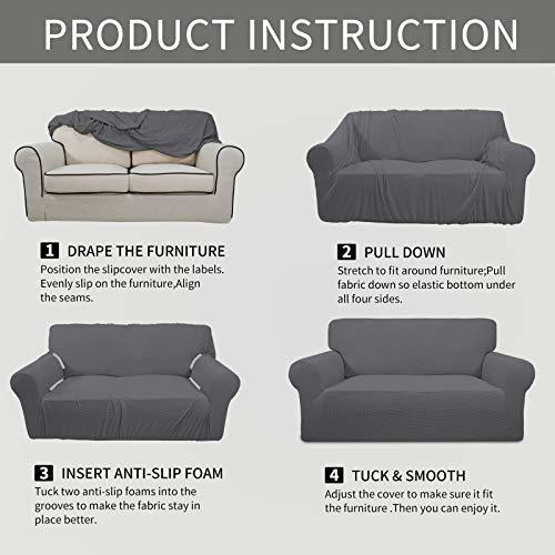 Funda Para Sofa Easy-going Gran Tamaño Color Gris Una Pieza Gris Liso