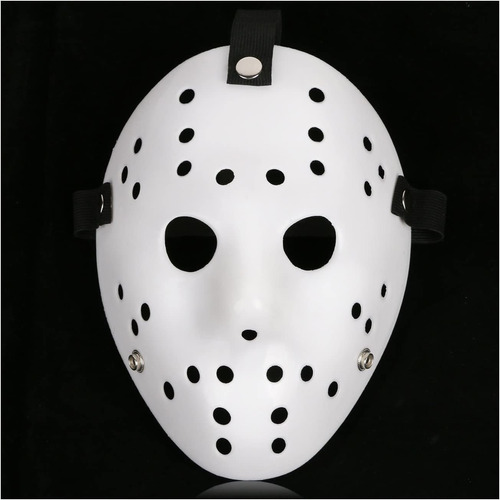 Máscara De Halloween Jason, Horror Hockey (blanco Puro)