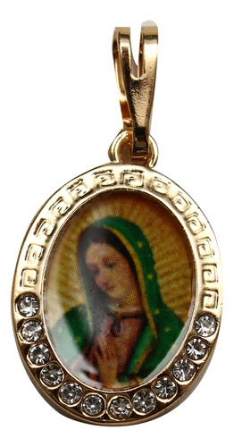 Collar Y Medalla Virgen De Guadalupe 20mm Chapa De Oro 22k