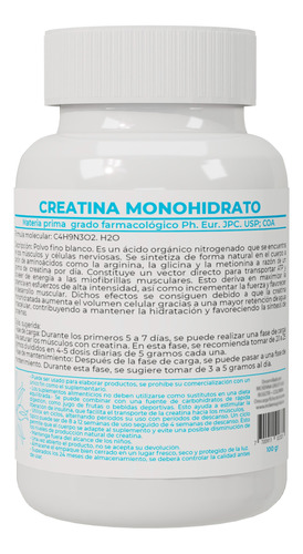 Creatina Monohidrato 100gr - g a $399