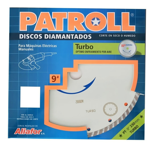 Disco Diamantado Patroll Aliafor Turbo Ø 9 