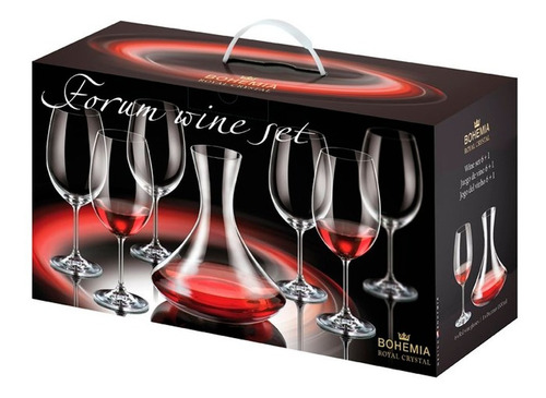 Juego De 6 Copas Degustacion Vino Bohemia Cristal + Decanter