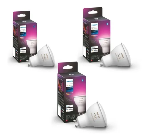 3 Pack Philips Hue Gu10 White & Color Ambience