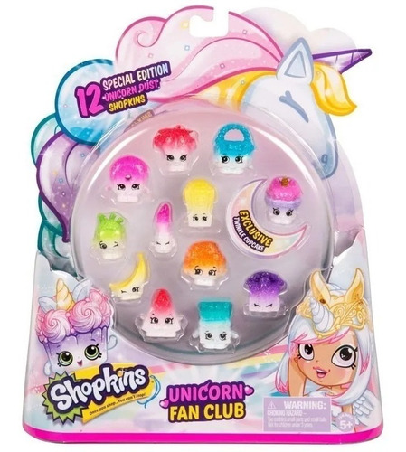 Imagen 1 de 7 de Shopkins Unicornio Fan Club X 12 Unid Figuras Playking