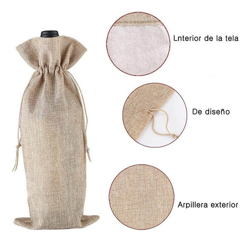 12 Bolsas Regalo Arpillera T Botella De Vino Decoracion