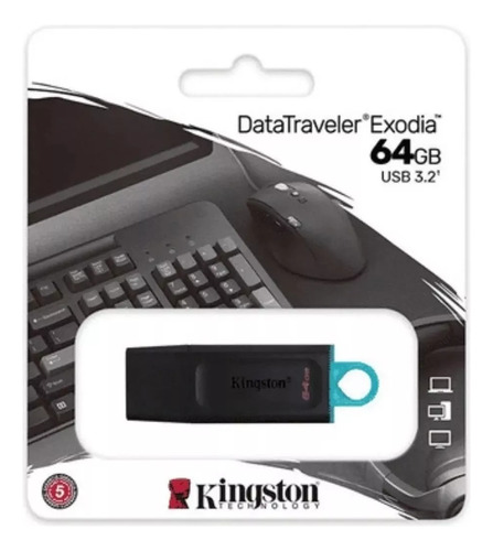 Pendrive 64gb Kingston® Dt Exodia Usb 3.2 Original 