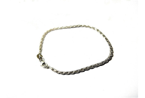 Pulsera Cordon 4mm Maciza Plata 925 Hombre