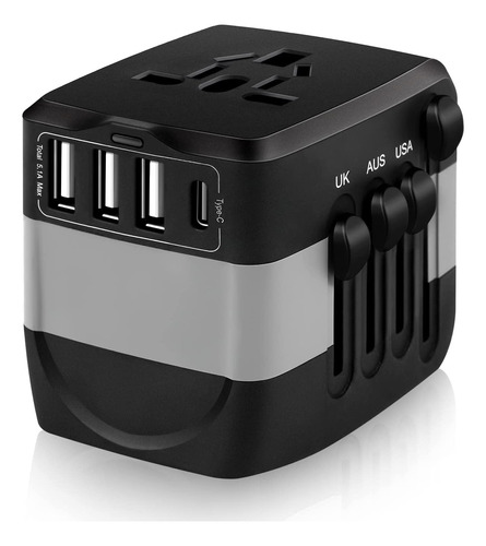 Travel Adapter All-in-one Worldwide Power Adapter W/ 4 Usb+1