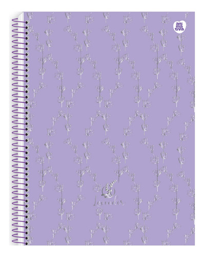 Caderno Lavander 10 Matérias Univ. Espiral Sortido Animativa