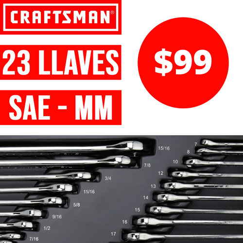 Craftsman 26 Llaves Combinadas Standard * Delivery Gratis