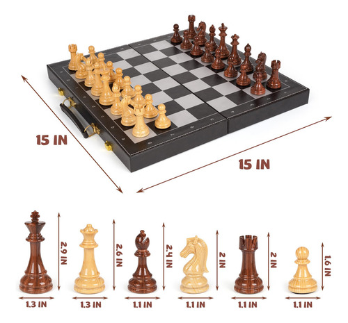 Juego De Ajedrez Magnético De 15 Pulgadas Marca Nombre De